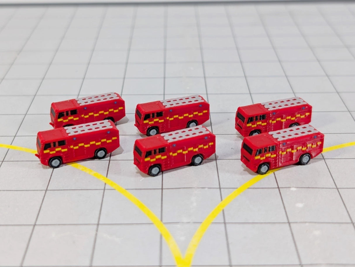 AG-FIRETRUCKS | AvGeek Models 1:400 | FIRE TRUCKS (x6) Airport GSE Emergency Rescue MPRV Vehicles 1:400 Scale Scenery