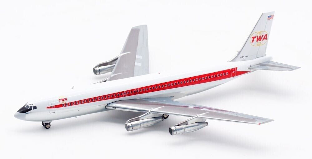 IF701TW0823P | InFlight200 1:200 | Boeing 707-131B TWA Trans World N86741 (polished, with stand)