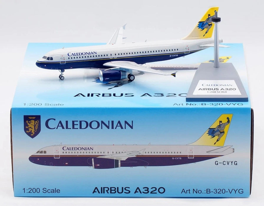 B-320-VYG | Blue Box 1:200 | Airbus A320-231 Caledonian Airways with stand G-CVYG