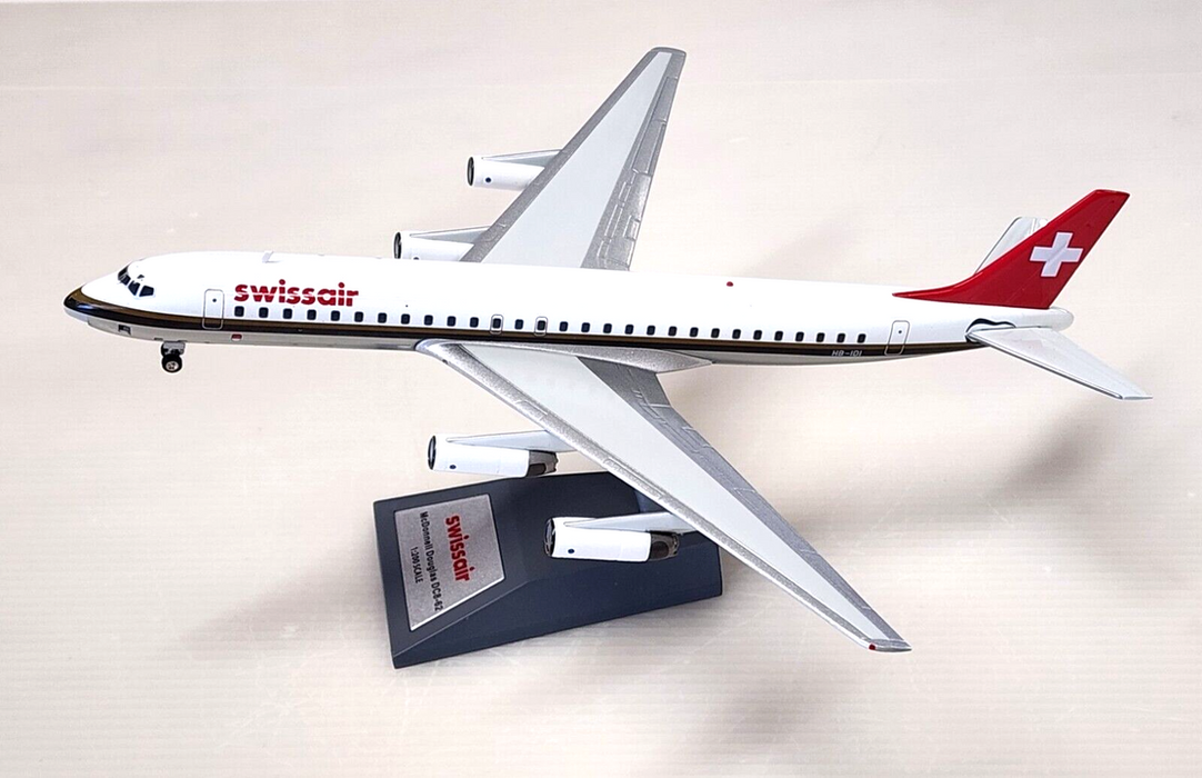 B-862-SR-IDI-P | Blue Box 1:200 | Douglas DC-8-62 Swissair HB-IDI (with stand)