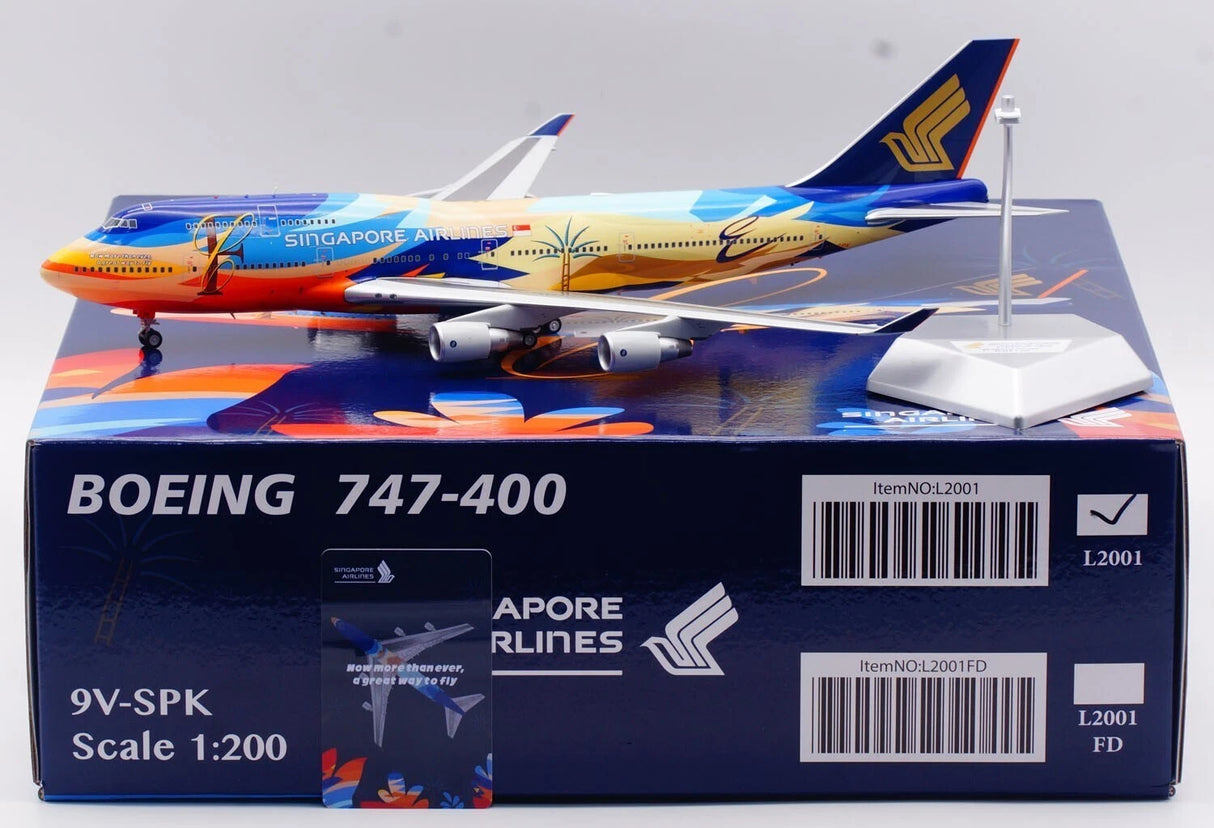 L2001 | SQ Wings 1:200 | Boeing 747-400 Singapore Airlines "Tropical" 9V-SPK