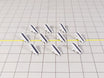 Ten white narrowbody aircraft stairs airport GSE vehicles for a 1:400 scale diorama.