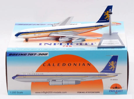 IF707CD0725PR | InFlight200 1:200 | Boeing 707-399C Caledonian Airways G-AVKA with stand