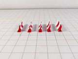 AG-FENCEBLAST | AvGeek Models 1:400 | 20x Red & White AIRCRAFT JET BLAST FENCES Airport Taxiway Models 1:400 Scale
