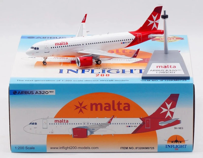 IF320KM0725 | InFlight200 1:200 | Airbus A320-251N KM Malta Airlines 9H-NEG with stand