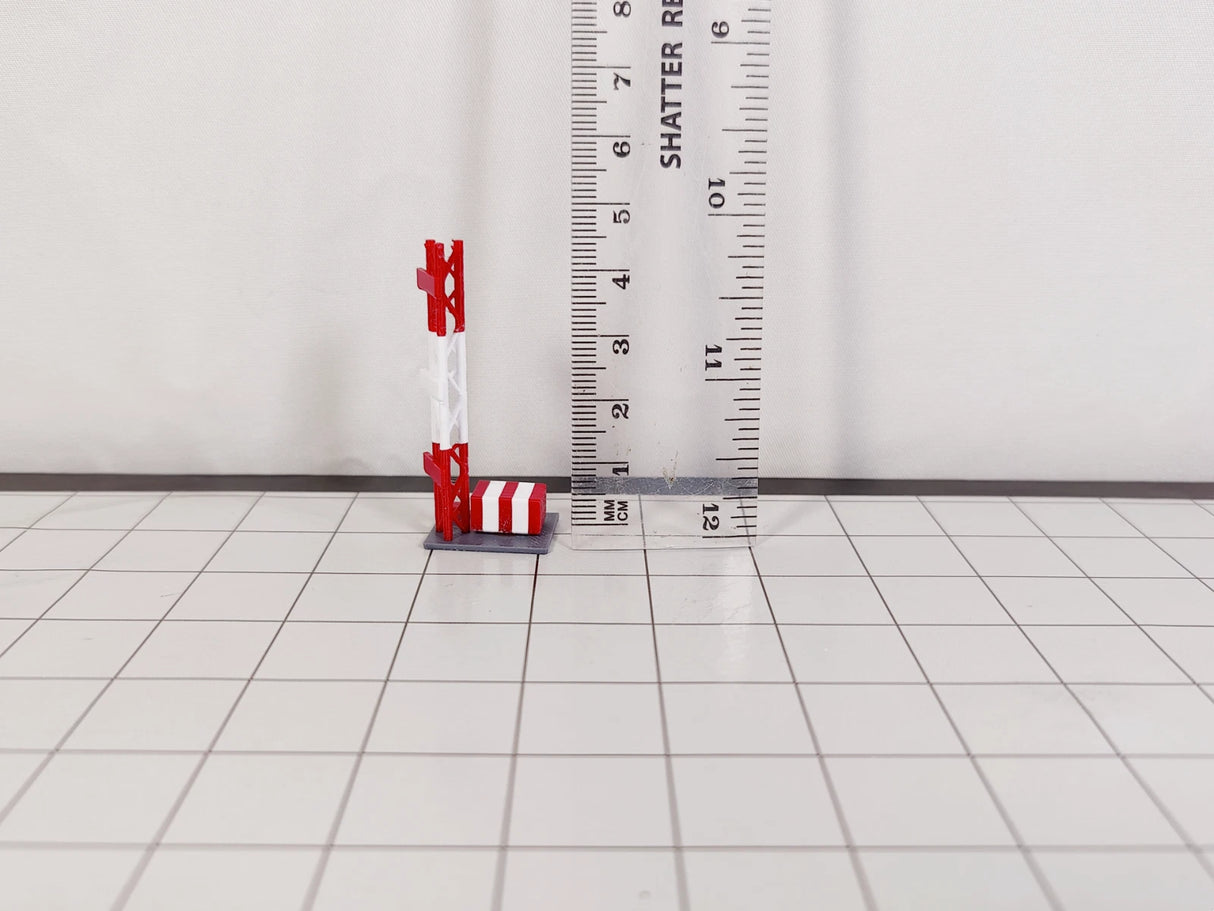 AG-ILSTOWERS | AvGeek Models 1:200 | 2x Red & White ILS ANTENNA TOWERS Aircraft Building Scenery Models 1:200 Scale