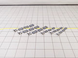 AG-ULDTRAILERS | Airport Accessories 1:400 | 6x White TUG & DOLLY ULD CARGO TRAILERS Airport GSE Vehicle Models 1:400 Scale