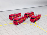 AG-FIRETRUCKS200 | AvGeek Models 1:400 | FIRE TRUCKS (x4) Airport GSE Emergency Rescue MPRV Vehicles 1:200 Scale Scenery