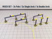 AvGeek Models remote parking stand structures for 1:200 scale airport dioramas.
