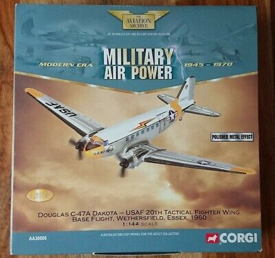 AA30006 | Corgi Military 1:144 | Douglas C-47A Dakota - USAF 20th Tactical Fighter Wing Base Flight, Wethersfield, Essex, 1960 **PRE OWNED**