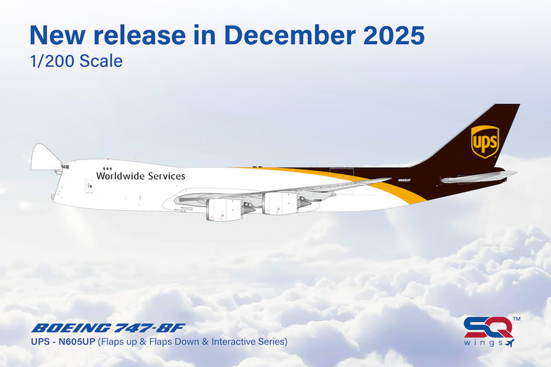 L2187C | SQ Wings 1:200 | Boeing 747-8F UPS N605UP Interactive Series
