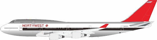 B-744-665P | Blue Box 1:200 | Boeing 747-451 Northwest Airlines N665US Polished with Stand | is due August 2024