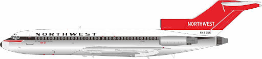B-721-NW-462P | Blue Box 1:200 | Boeing 727-51 Northwest Orient Airlines N462US Polished | is due September 2026