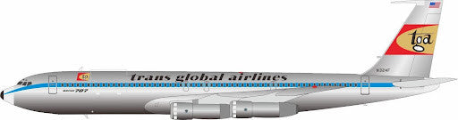 B-707-AIRPORT-55-P | Blue Box 1:200 | Boeing 707-300 TRANS GLOBAL AIRLINES N324F | was due February 2025