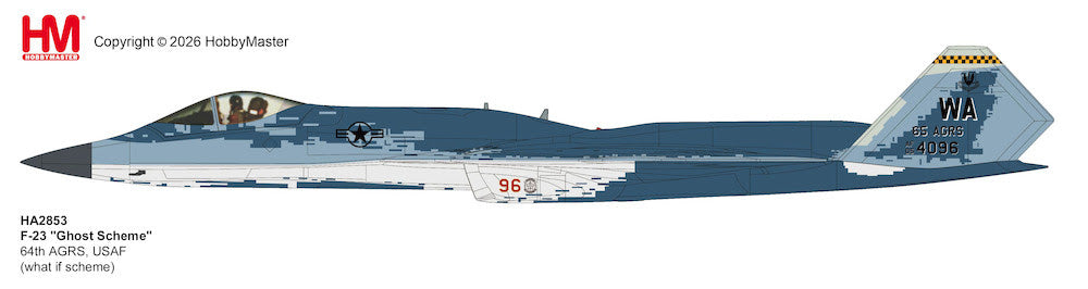 HA2853 | Hobby Master Military 1:72 | Hobbymaster 1/72nd scale F-23 “Ghost Scheme” 64th AGRS, USAF (what if scheme)