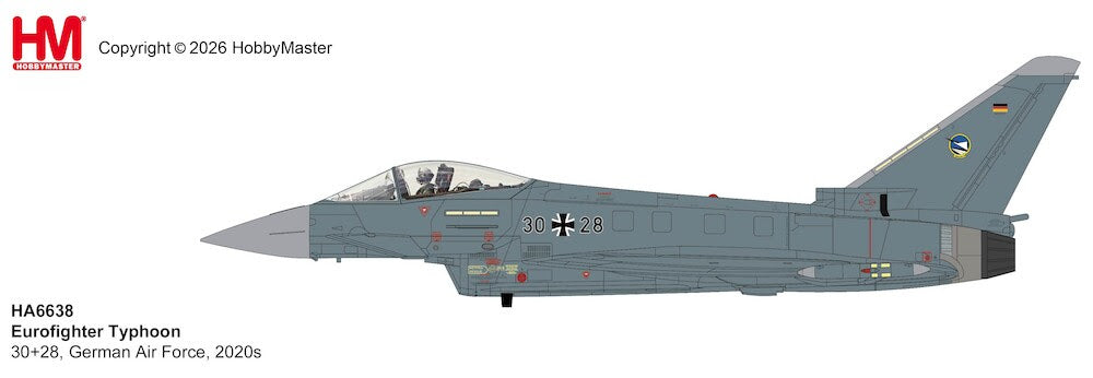 HA6638 | Hobby Master Military 1:72 | Hobbymaster 1/72nd scale Eurofighter Typhoon 30+28, German Air Force, 2020s