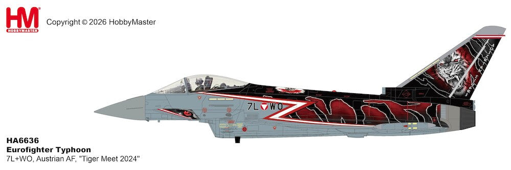 HA6636 | Hobby Master Military 1:72 | Hobbymaster 1/72nd scale Eurofighter Typhoon 7L+WO, Austrian AF, “Tiger Meet 2024”