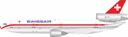 B-DC10-SR-0825P | Blue Box 1:200 | McDonnell Douglas DC-10-30 Swissair HB-IHF Polished with stand | is due October 2025