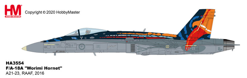HA3554 | Hobby Master Military 1:72 | F/A-18A Worimi Hornet RAAF A21-23